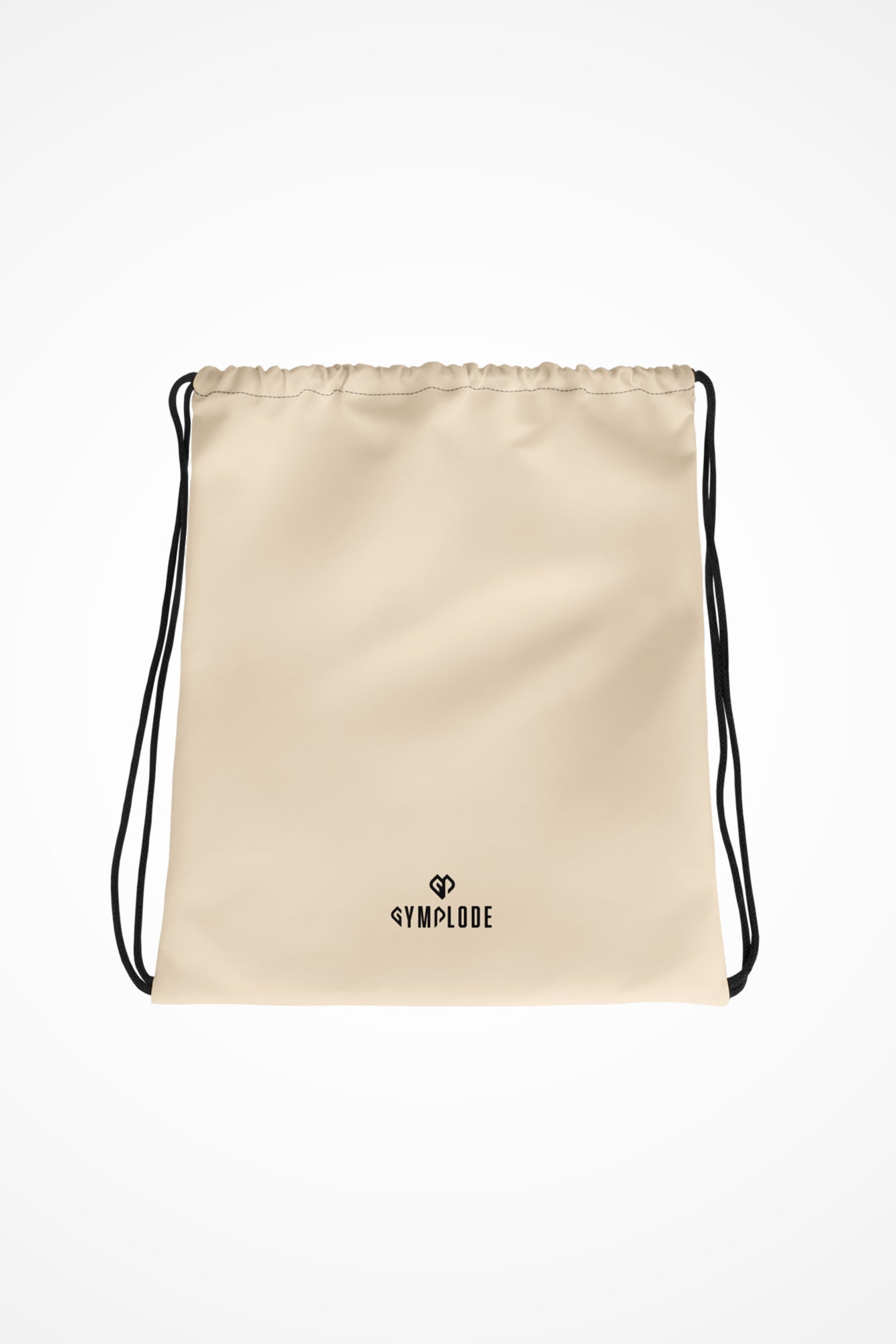 Blush coral lightweight drawstring bag with Gymplode dual mark imprint, front view