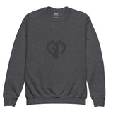 Clean Look kids unisex dark heather Gymplode crewneck sweatshirt with icon logo