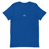 Comfy unisex casual true royal Gymplode t-shirt with dual mark imprint, front view