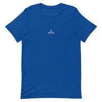 Comfy unisex casual true royal Gymplode t-shirt with dual mark imprint, front view