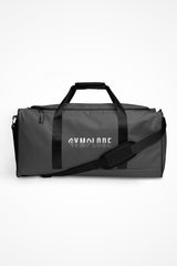 Dusky grey square end Gymplode duffle bag with signature logo, front view
