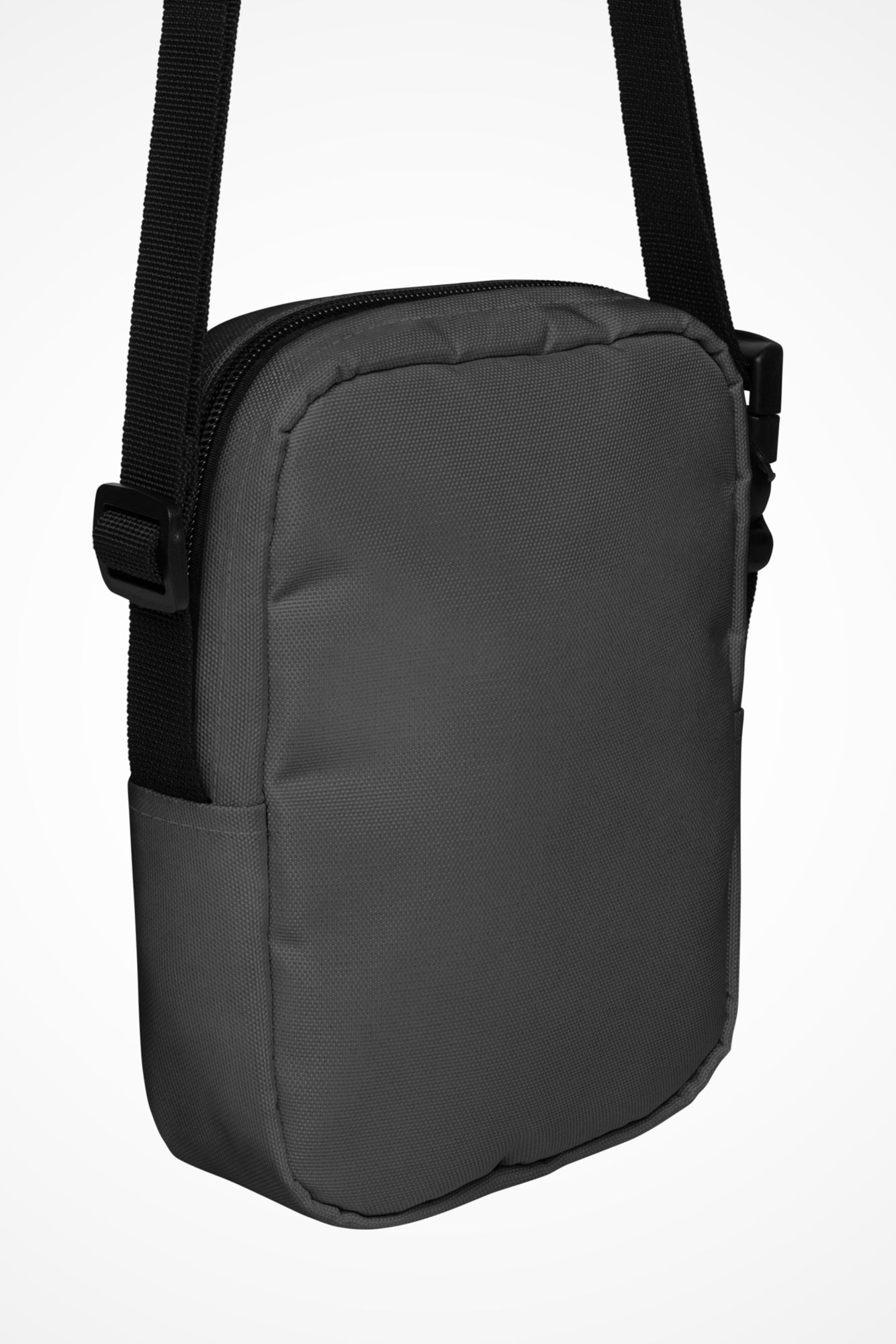 Eclipse grey Gymplode slingback utility bag with no print, back view