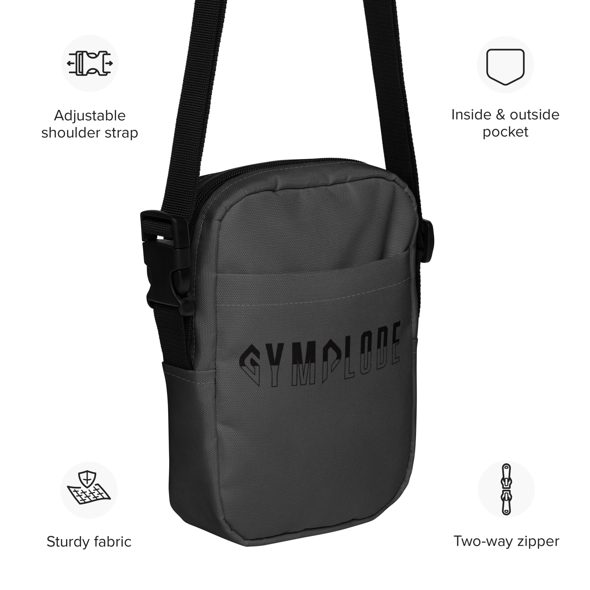 Eclipse grey Gymplode slingback utility bag key features