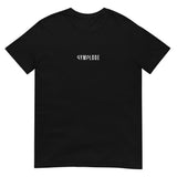 Everyday unisex black Gymplode t-shirt with signature logo print, front view