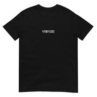 Everyday unisex black Gymplode t-shirt with signature logo print, front view