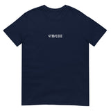 Everyday unisex navy Gymplode t-shirt with signature logo print, front view