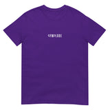 Everyday unisex purple Gymplode t-shirt with signature logo print, front view