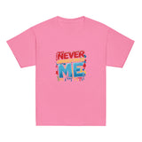 Fearless kids unisex azalea Gymplode t-shirt with Never Underestimate Me imprint, front view
