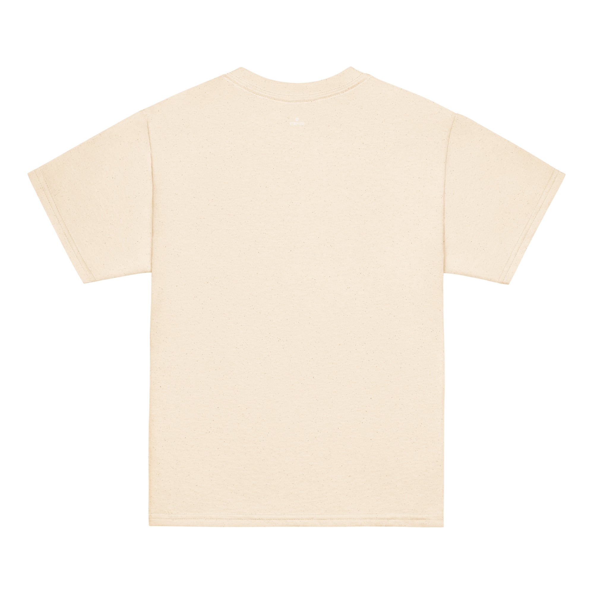 Fearless kids unisex natural Gymplode t-shirt with dual mark imprint, back view