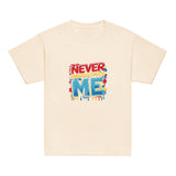 Fearless kids unisex natural Gymplode t-shirt with Never Underestimate Me imprint, front view