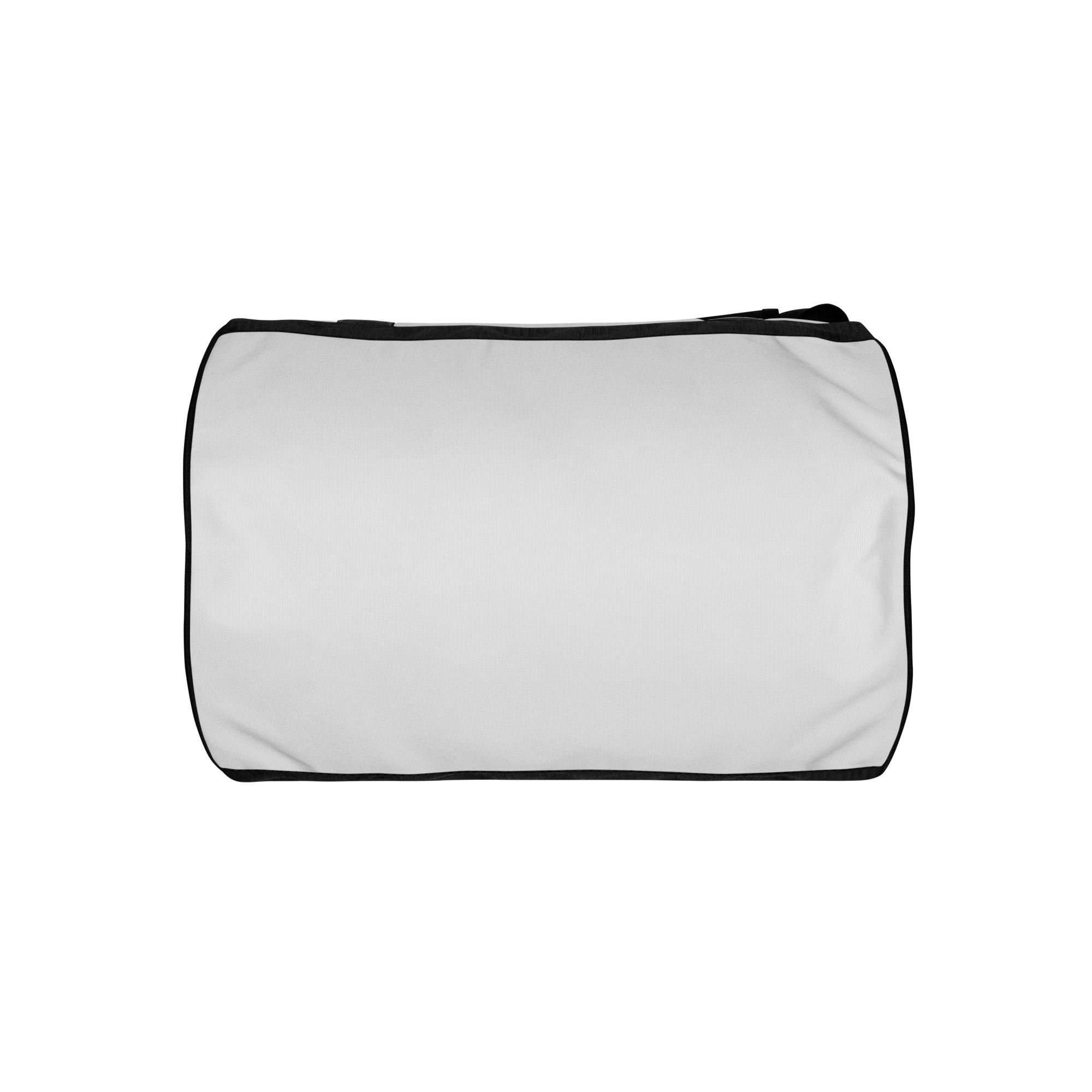 Fog white rounded end Gymplode duffle bag with no print, bottom view