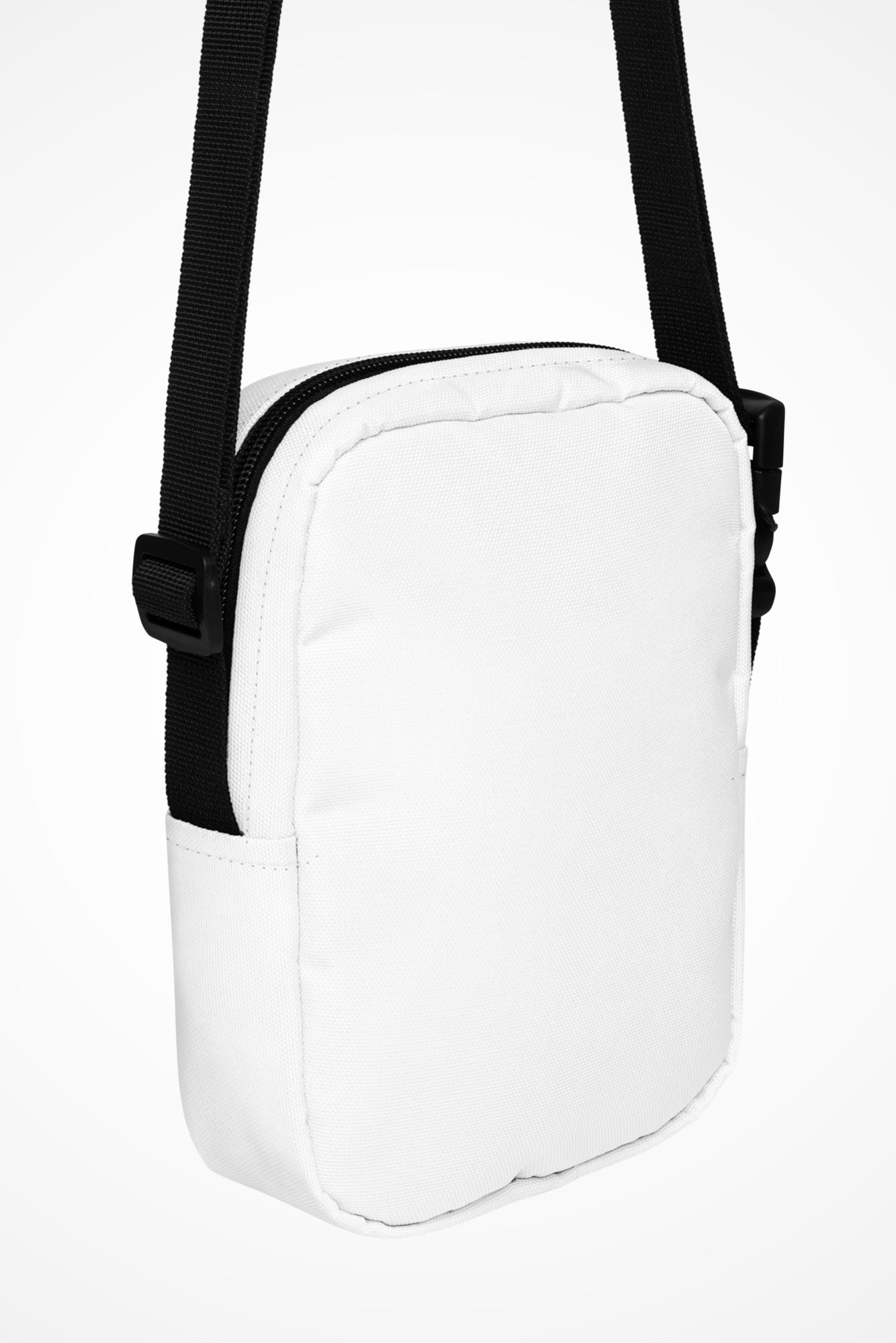 Ghost white Gymplode slingback utility bag with no print, back view