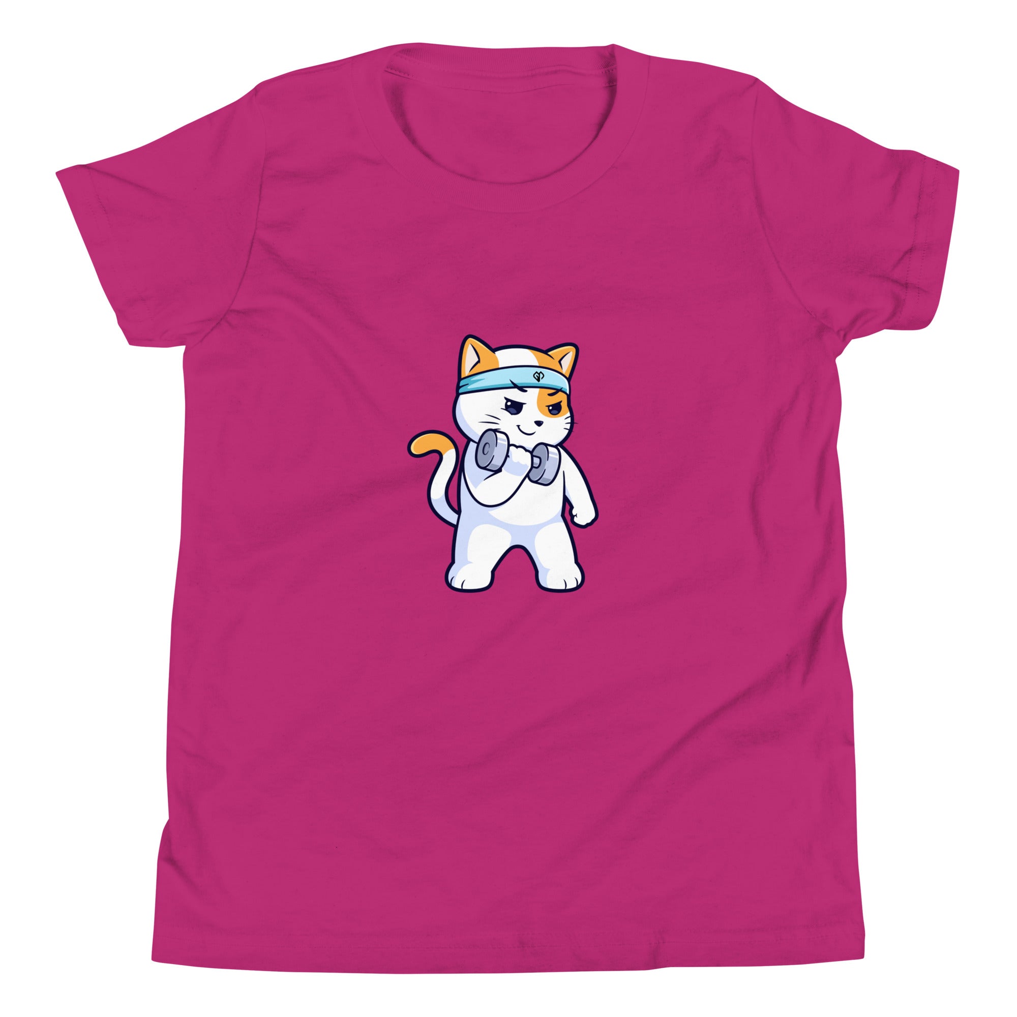 Girls Kitty Kat relaxed fit berry Gymplode t-shirt with icon logo