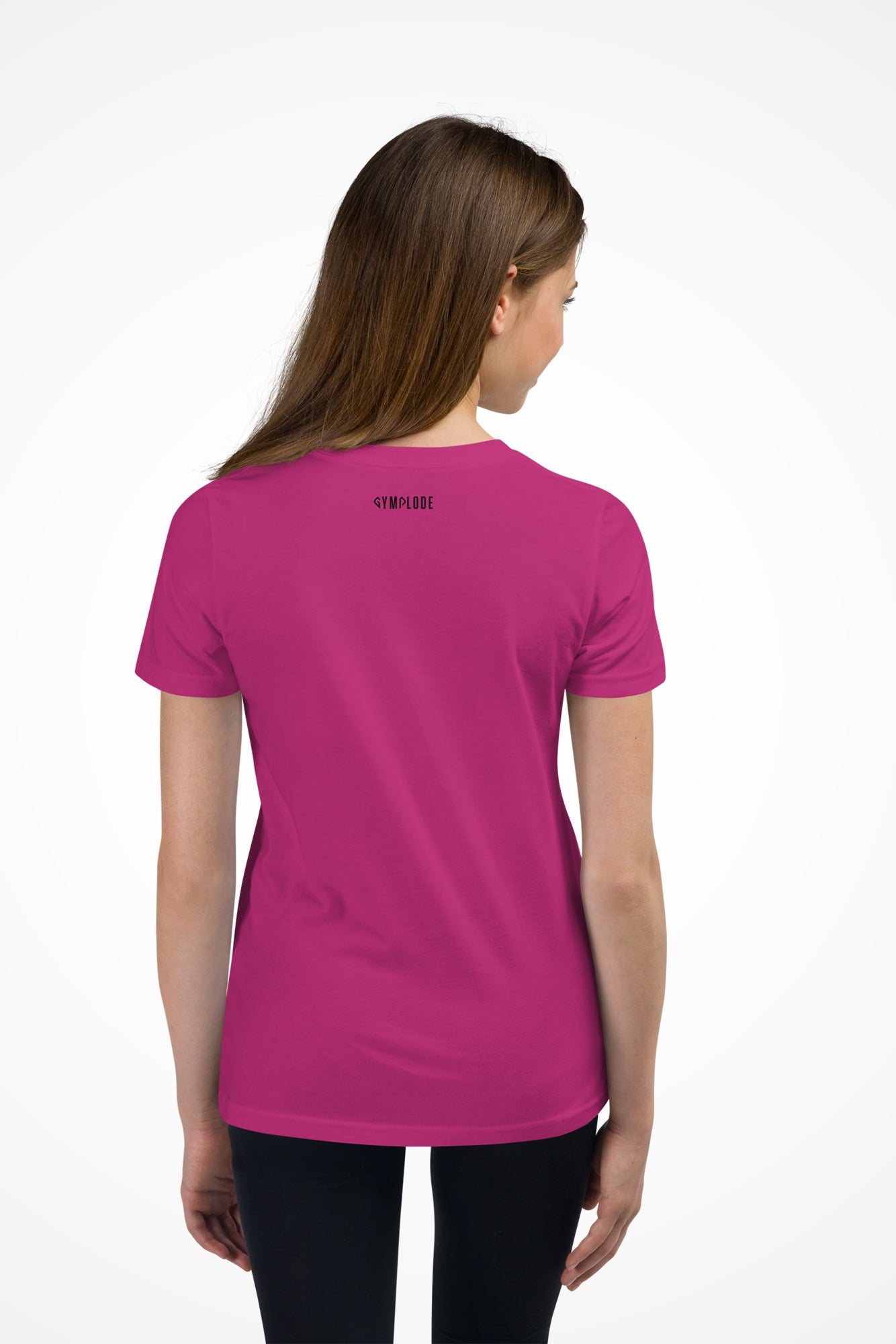 Girls Kitty Kat relaxed fit Gymplode t-shirt with signature logo, back view