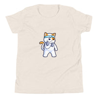 Girls Kitty Kat relaxed fit heather dust Gymplode t-shirt with icon logo