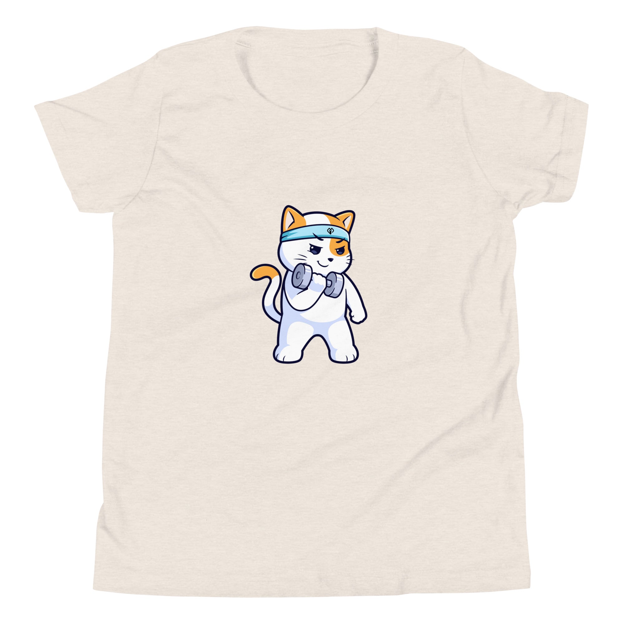 Girls Kitty Kat relaxed fit heather dust Gymplode t-shirt with icon logo