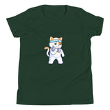 Girls Kitty Kat relaxed fit heather forest green Gymplode t-shirt with icon logo