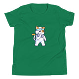 Girls Kitty Kat relaxed fit kelly green Gymplode t-shirt with icon logo