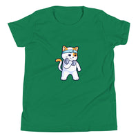 Girls Kitty Kat relaxed fit kelly green Gymplode t-shirt with icon logo