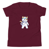Girls Kitty Kat relaxed fit maroon Gymplode t-shirt with icon logo
