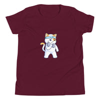 Girls Kitty Kat relaxed fit maroon Gymplode t-shirt with icon logo