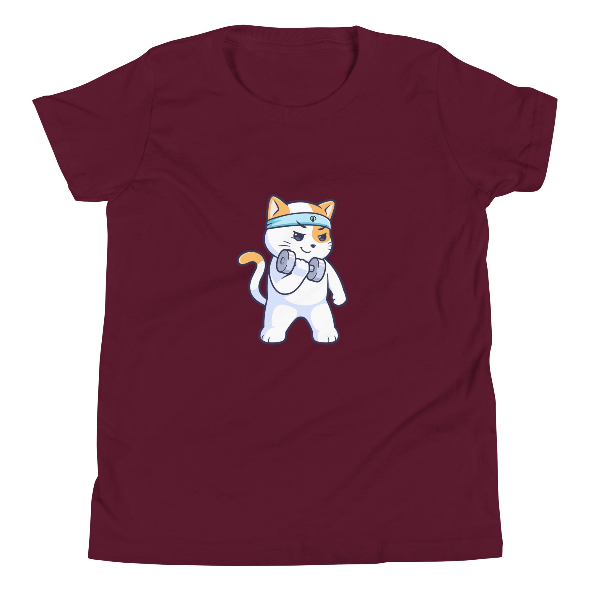 Girls Kitty Kat relaxed fit maroon Gymplode t-shirt with icon logo