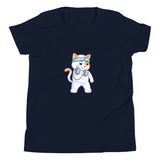 Girls Kitty Kat relaxed fit navy Gymplode t-shirt with icon logo
