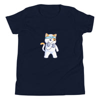 Girls Kitty Kat relaxed fit navy Gymplode t-shirt with icon logo