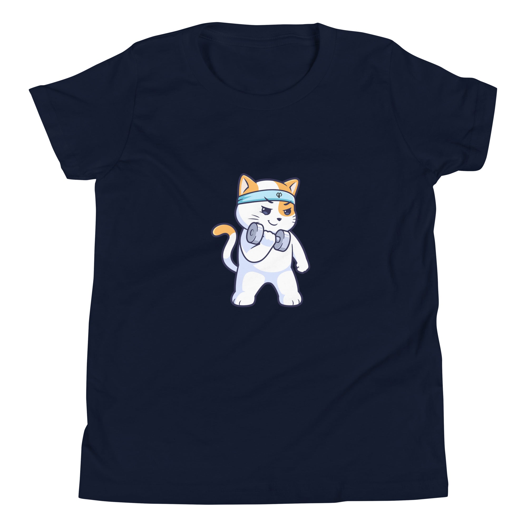 Girls Kitty Kat relaxed fit navy Gymplode t-shirt with icon logo