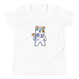 Girls Kitty Kat relaxed fit white Gymplode t-shirt with icon logo