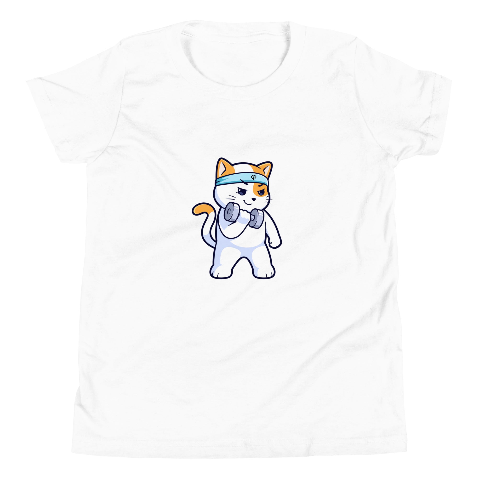 Girls Kitty Kat relaxed fit white Gymplode t-shirt with icon logo