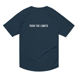 French navy Gymplode Push The Limits unisex sports t-shirt, back view