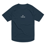 French navy Push The Limits unisex sports t-shirt with Gymplode dual mark, front view