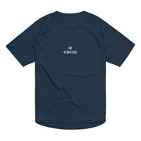 French navy Push The Limits unisex sports t-shirt with Gymplode dual mark, front view