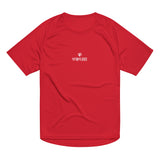 Red Push The Limits unisex sports t-shirt with Gymplode dual mark, front view