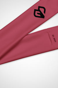 Close up view of Gymplode icon logo on hippie pink headband