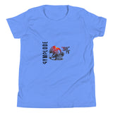 Junior boys stay fit heather columbia blue Gymplode t-shirt with signature logo