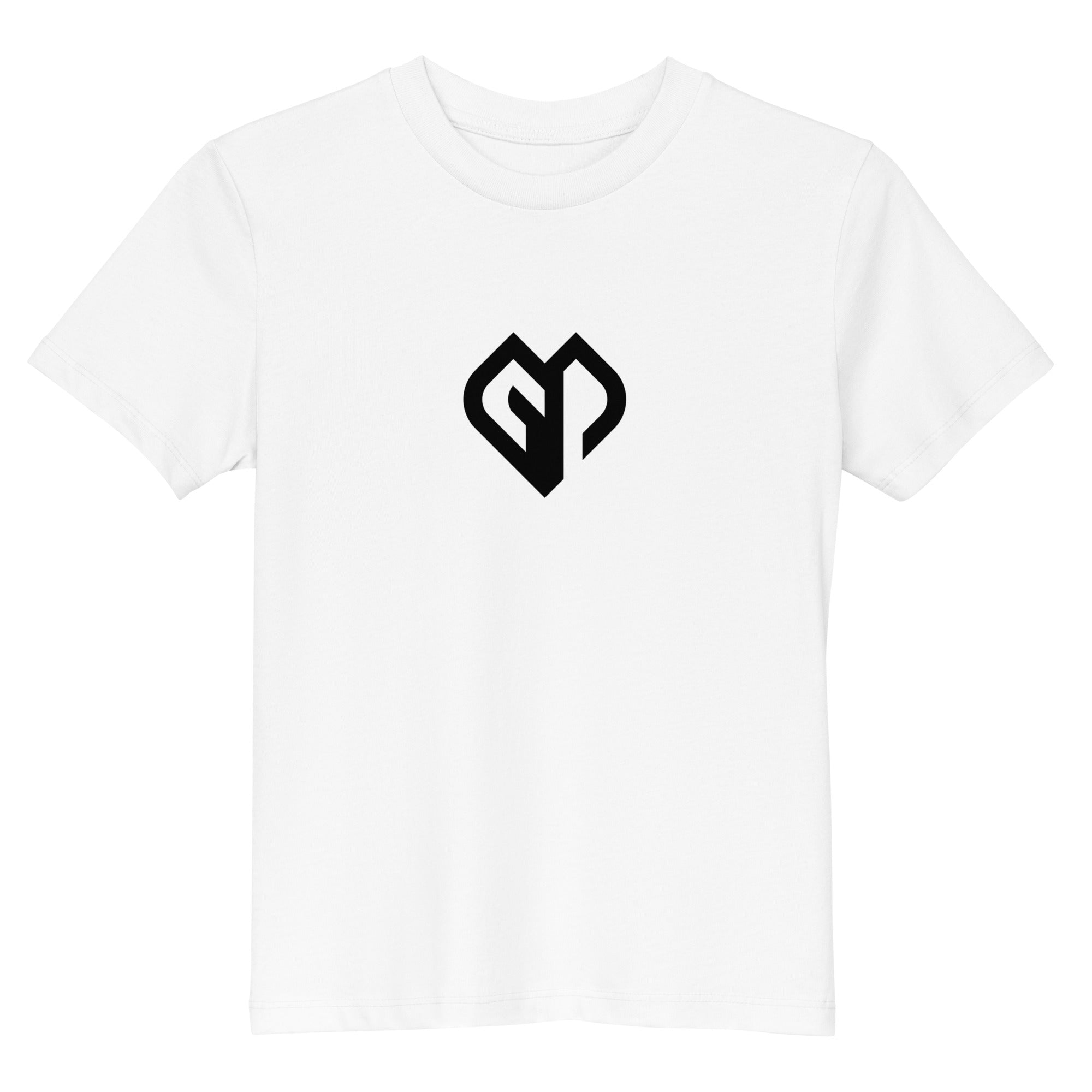 Kids fashionable unisex white Gymplode t-shirt with icon logo