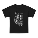 Kids Tiger Split unisex black Gymplode t-shirt with sig logo, front view