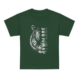 Kids Tiger Split unisex forest green Gymplode t-shirt with sig logo, front view