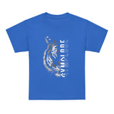 Kids Tiger Split unisex royal Gymplode t-shirt with sig logo, front view