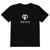 Kids trendy unisex black Gymplode t-shirt with dual mark imprint
