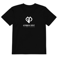 Kids trendy unisex black Gymplode t-shirt with dual mark imprint