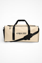 Light coral square end Gymplode duffle bag with signature logo, front view