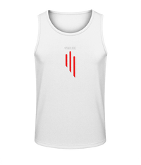 Mens arctic white AWDis GS3 sporty fit training vest with Gymplode sig logo