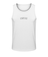Mens arctic white AWDis TraceFit activewear vest with Gymplode signature logo