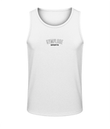 Mens arctic white AWDis TraceFit sportline vest with Gymplode signature logo