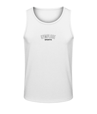 Mens arctic white AWDis TraceFit sportline vest with Gymplode signature logo