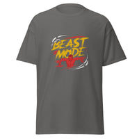 Mens Beast Mode charcoal Gymplode classic t-shirt, front view