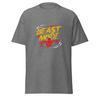 Mens Beast Mode graphite heather Gymplode classic t-shirt, front view
